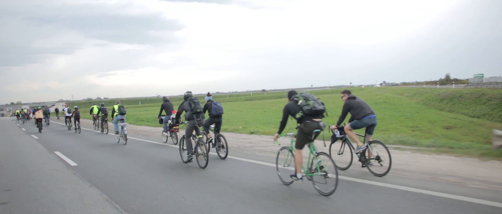 Group of cyclists on a road